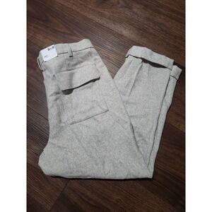 Express Dress Pant Men 36x30 Slim Cropped Wool Stitched‎ Pockets NEW